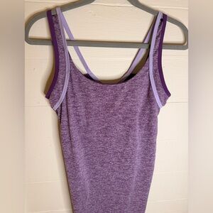 Adidas Purple Double Strap Tank Top with Built-In Shelf Bra (Rare)